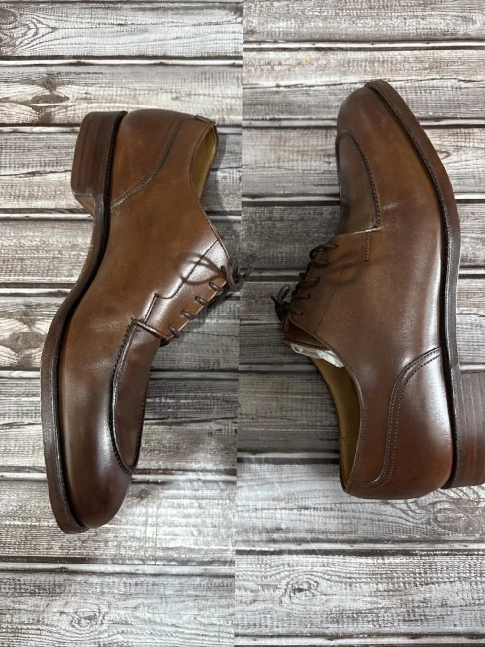 Peal & Co Brooks Brothers Split Toe Derby’s Shoes Sz 9.5 D Brown Leather England